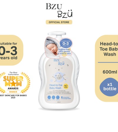 BzuBzu从头到脚婴儿洗发露套装,600ml |专为新生儿和敏感肌肤设计 BzuBzu从头到脚婴儿洗发露套装,600ml |专为新生儿和敏感肌肤设计
